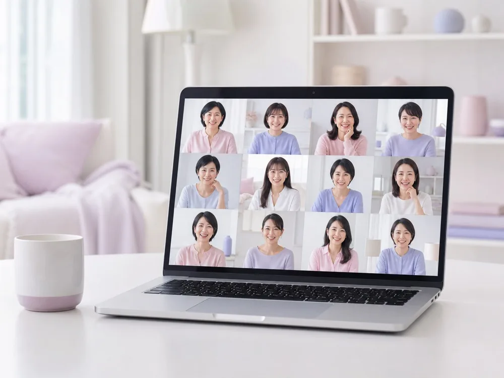 オンラインで大人数が集まってキックオフをしている様子