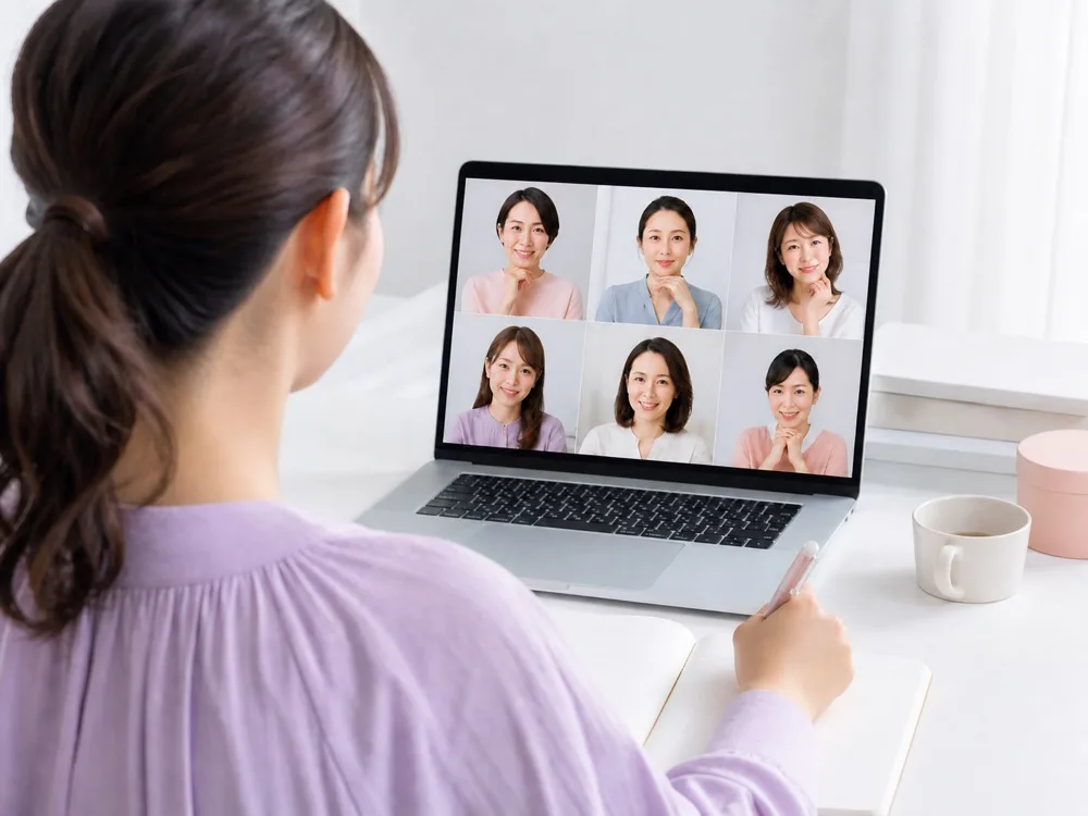 オンラインでグループ相談をしている様子